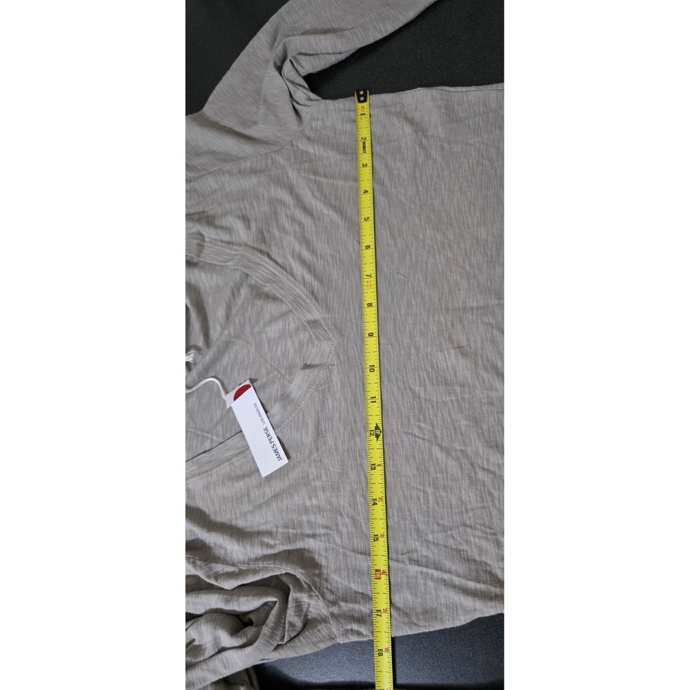 NWT 2pc James Perse Cotton Linen Long Sleeve Women Shirt Top 3 Gray Black Staple - Picture 8 of 12
